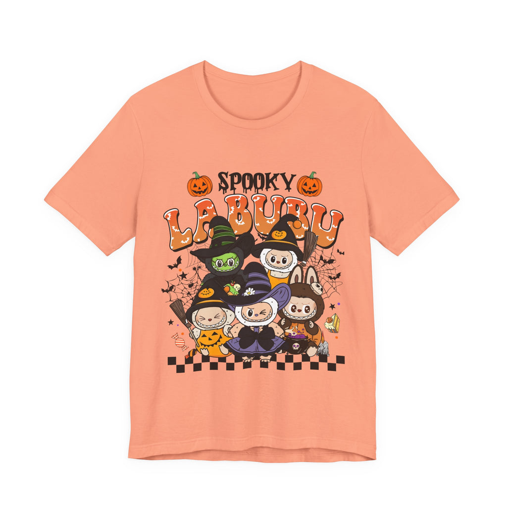 Spooky Labubu Halloween Tee, Unisex Short Sleeve Shirt, Cute Halloween Apparel, Halloween Costume Shirt, Festive Graphic Tee