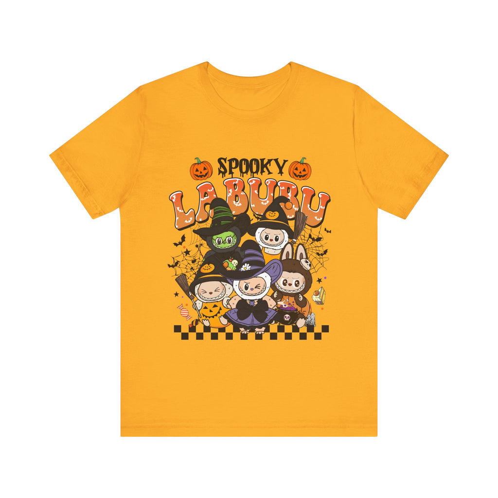 Spooky Labubu Halloween Tee, Unisex Short Sleeve Shirt, Cute Halloween Apparel, Halloween Costume Shirt, Festive Graphic Tee
