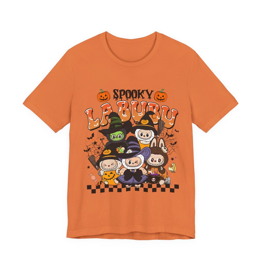 Spooky Labubu Halloween Tee, Unisex Short Sleeve Shirt, Cute Halloween Apparel, Halloween Costume Shirt, Festive Graphic Tee