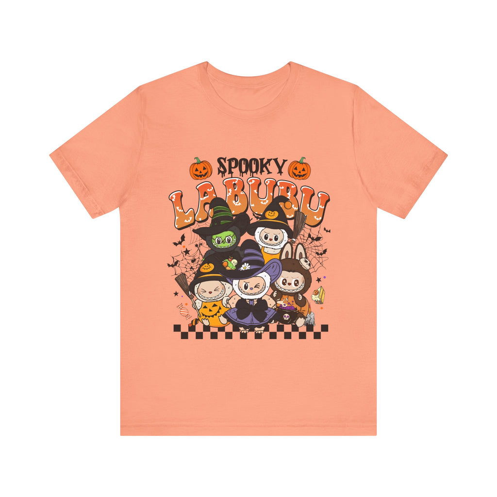 Spooky Labubu Halloween Tee, Unisex Short Sleeve Shirt, Cute Halloween Apparel, Halloween Costume Shirt, Festive Graphic Tee