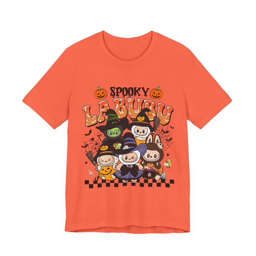 Spooky Labubu Halloween Tee, Unisex Short Sleeve Shirt, Cute Halloween Apparel, Halloween Costume Shirt, Festive Graphic Tee