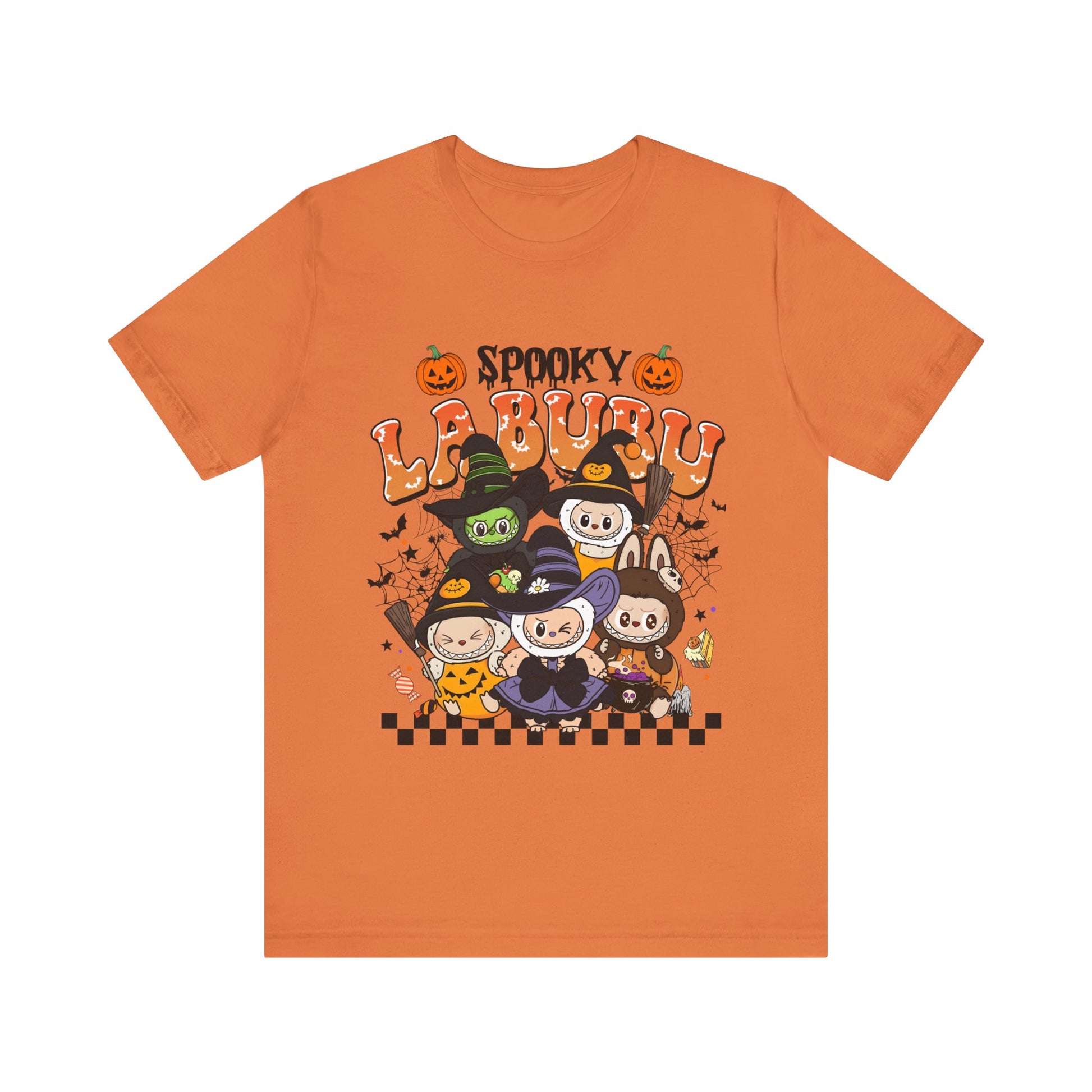 Spooky Labubu Halloween Tee, Unisex Short Sleeve Shirt, Cute Halloween Apparel, Halloween Costume Shirt, Festive Graphic Tee