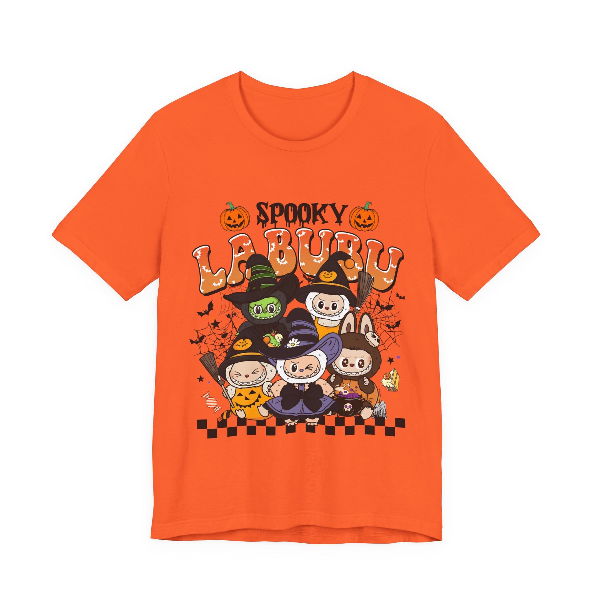 Spooky Labubu Halloween Tee, Unisex Short Sleeve Shirt, Cute Halloween Apparel, Halloween Costume Shirt, Festive Graphic Tee