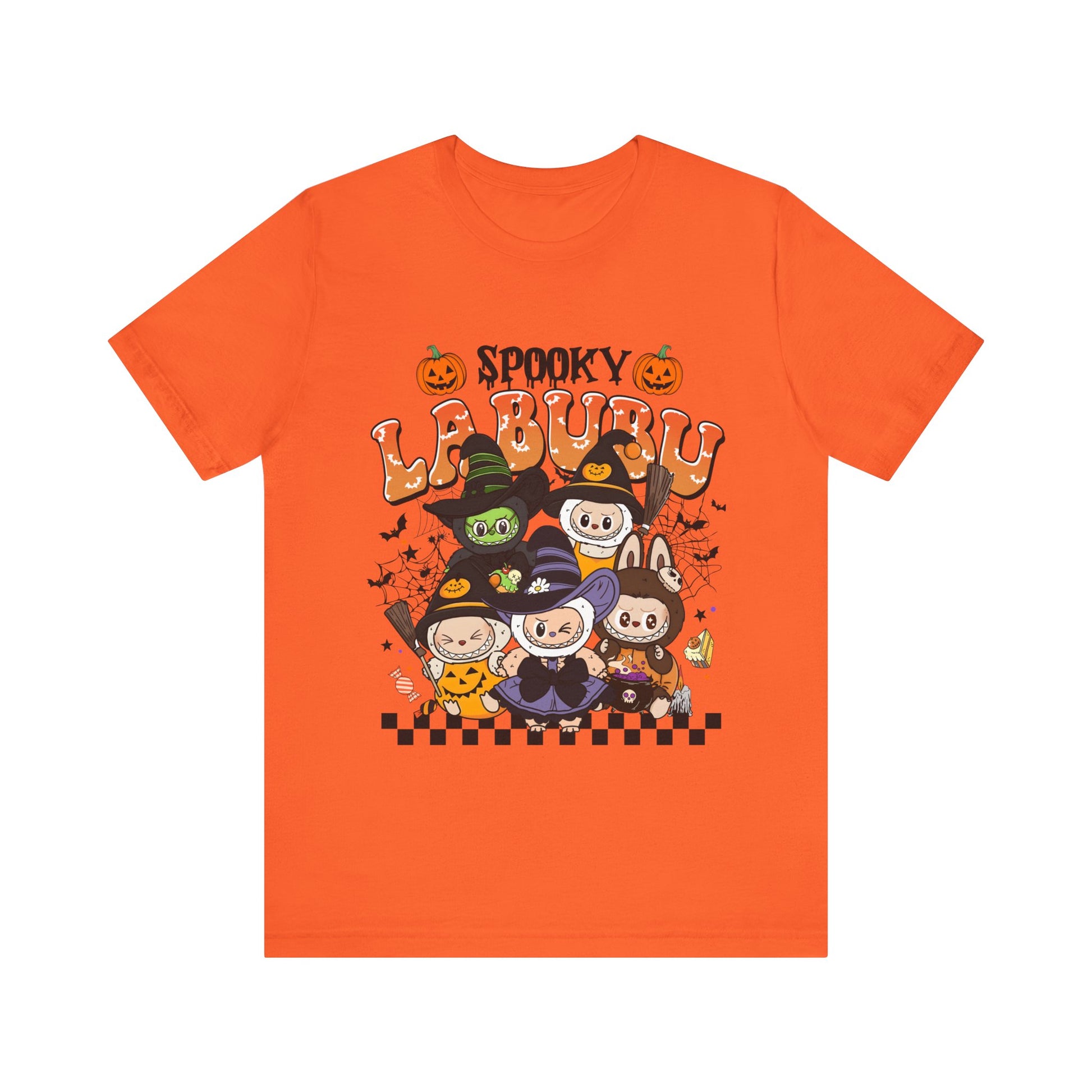 Spooky Labubu Halloween Tee, Unisex Short Sleeve Shirt, Cute Halloween Apparel, Halloween Costume Shirt, Festive Graphic Tee