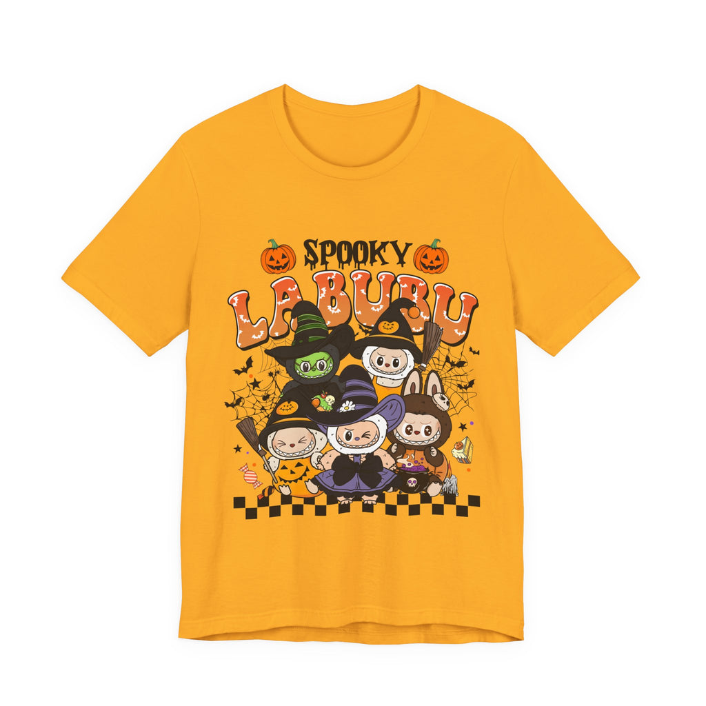 Spooky Labubu Halloween Tee, Unisex Short Sleeve Shirt, Cute Halloween Apparel, Halloween Costume Shirt, Festive Graphic Tee