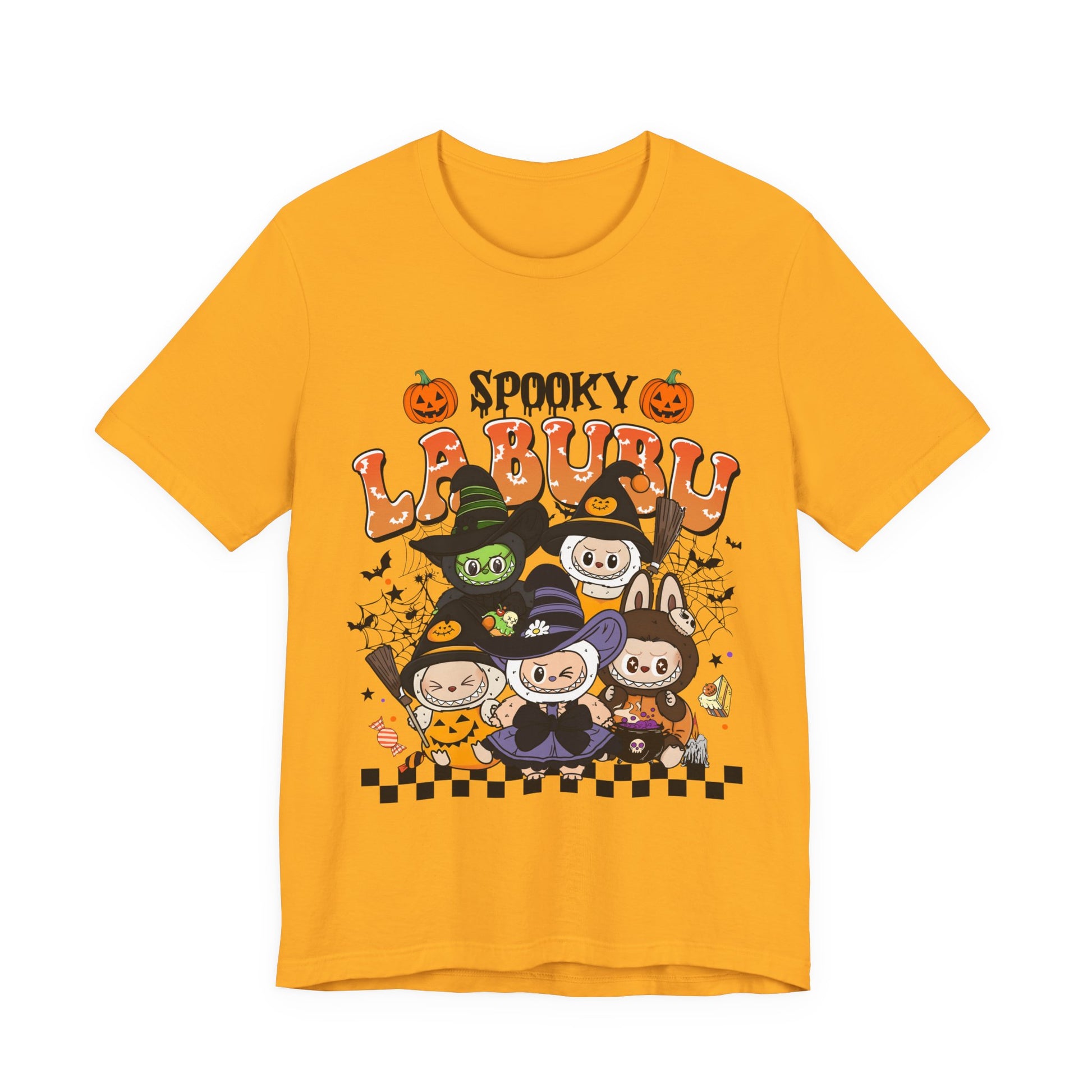 Spooky Labubu Halloween Tee, Unisex Short Sleeve Shirt, Cute Halloween Apparel, Halloween Costume Shirt, Festive Graphic Tee